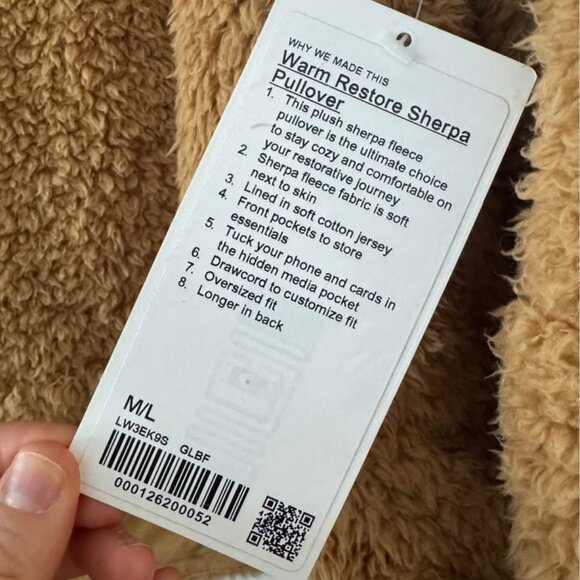 NWT! Lululemon Warm Restore Sherpa in Gold Buff - M/L - Picture 4 of 7